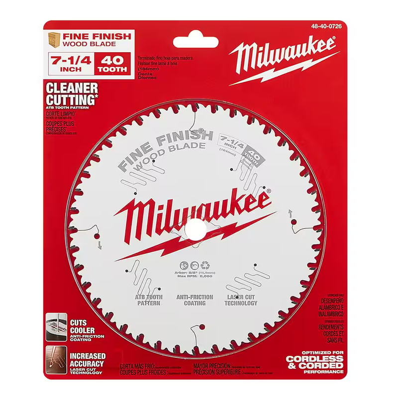 7-1/4 In. X 40-Tooth Fine Finish Circular Saw Blade