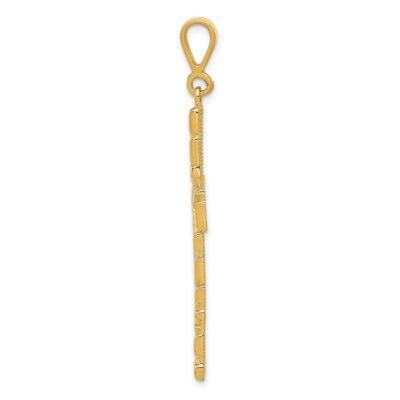 Pre-owned Superdealsforeverything Real 14kt Yellow Gold Nugget Style Cross Pendant