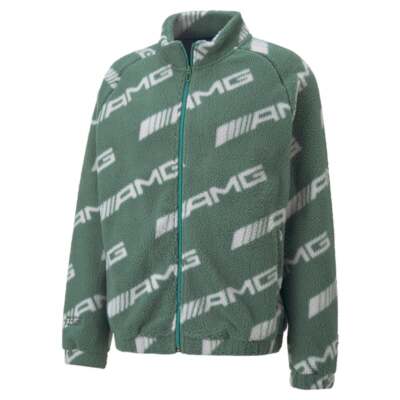 

Puma Mapf1 Aop Fleece FullZip Jacket Мужская зеленая повседневная спортивная верхняя одежда 534896, Зеленый, Puma Mapf1 Aop Fleece FullZip Jacket