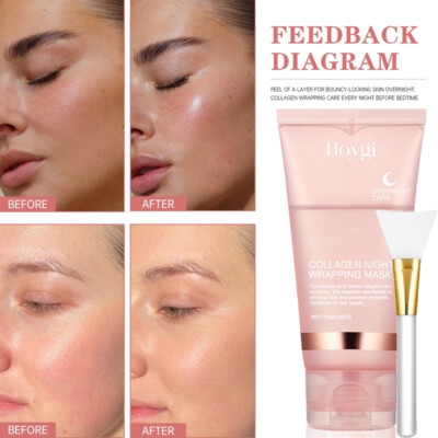 Collagen Night Wrapping Mask Overnight Wrapping Peel Off Natural Facial Mask 75g