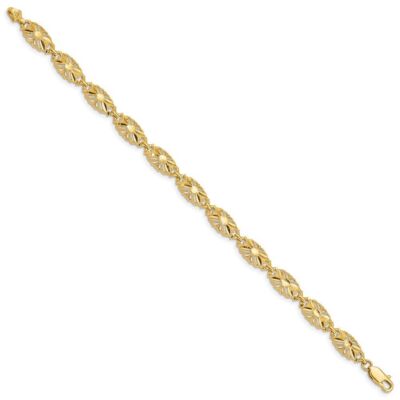Pre-owned Diamond2deal 14k Yellow Gold Diamond-cut Bracelet For Womens 5.08gram