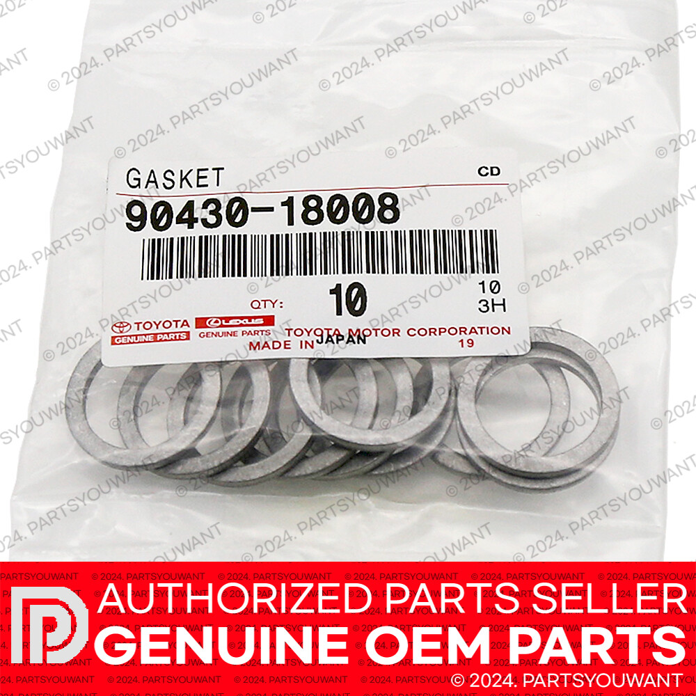 GENUINE Toyota Lexus OEM Transmission Drain Plug Gasket 90430-18008 [Set of 10]