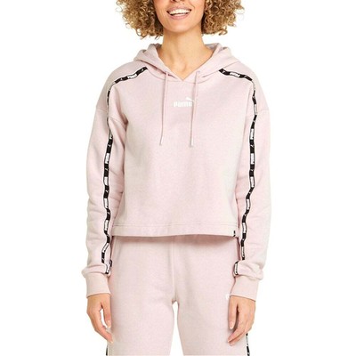 

Puma Power Tape Cropped Pullover Hoodie Женская розовая повседневная верхняя одежда 84909316, Розовый