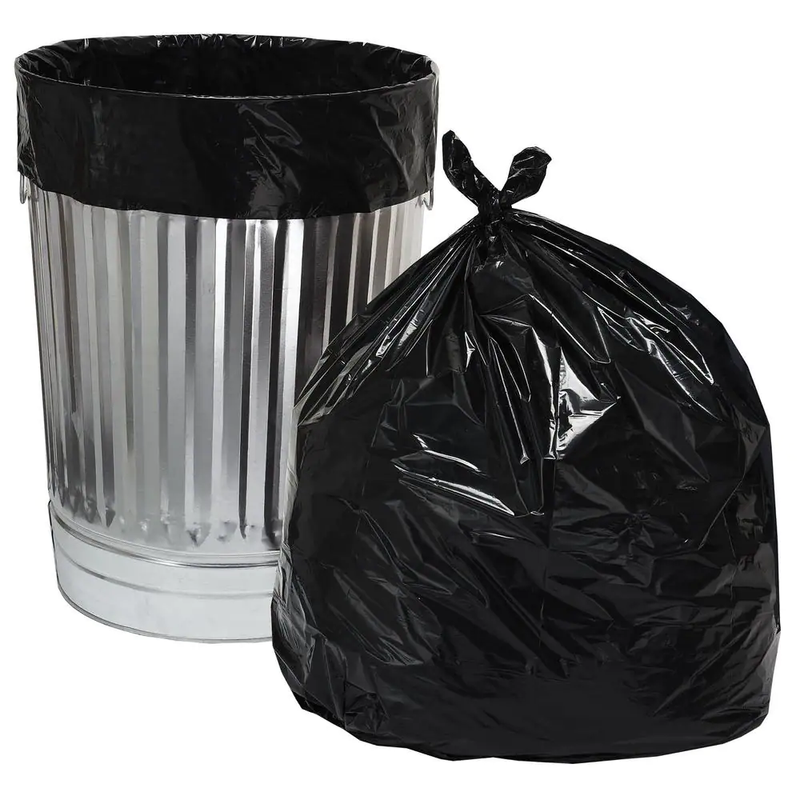 Trash Bags 30 Gal. Black Plastic Strong Tall Heavy Duty Garbage Kitchen 100-Pack