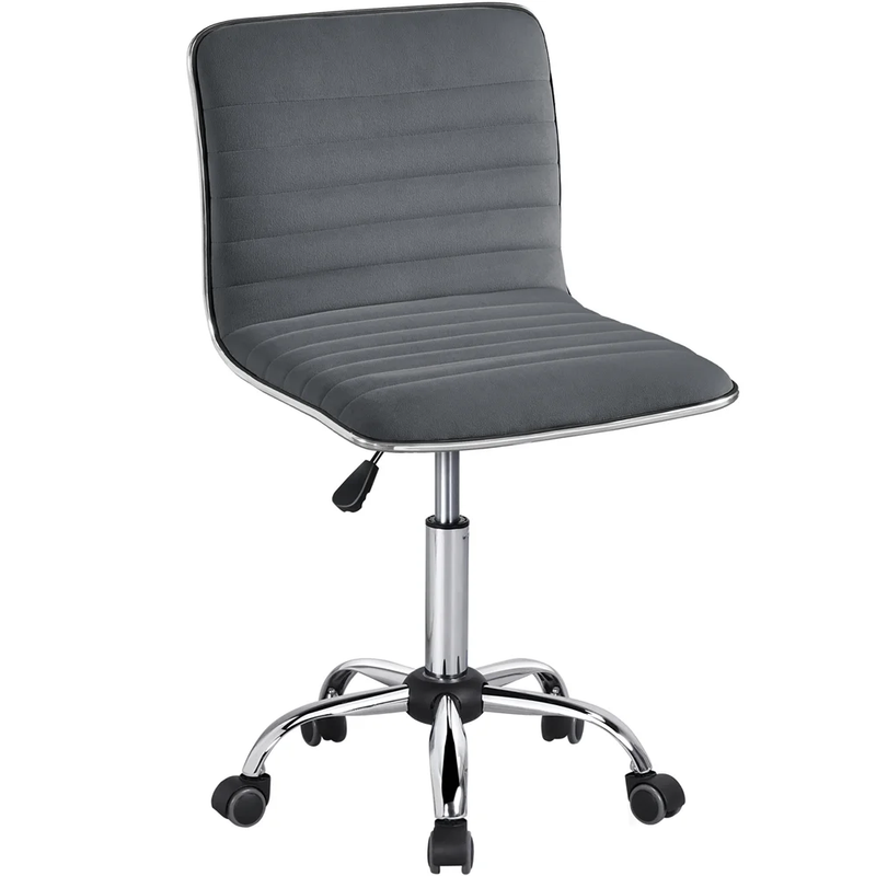 Modern Velvet Armless Desk Chair with Mid Back for Home Office...