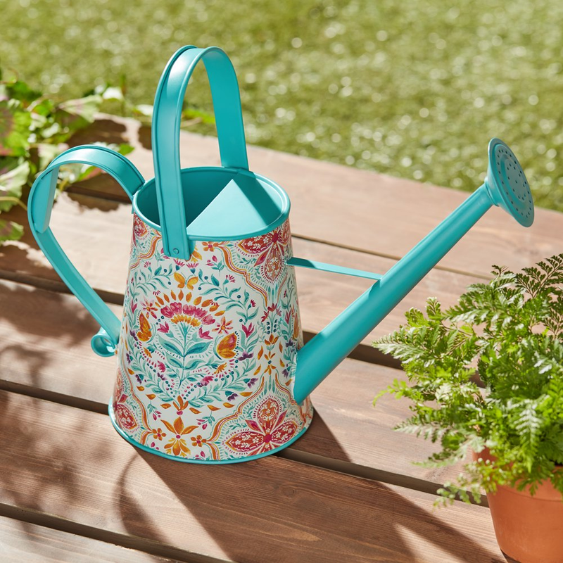 Metal Watering Can Long Spout with Sprinkler Head Garden In/Outdoor Yard Decor