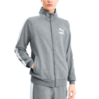 

Puma Iconic T7 Full Zip Track Jacket Мужские серые пальто Куртки Верхняя одежда 595383-03, Grey, Puma Iconic T7 Full Zip Track Jacket