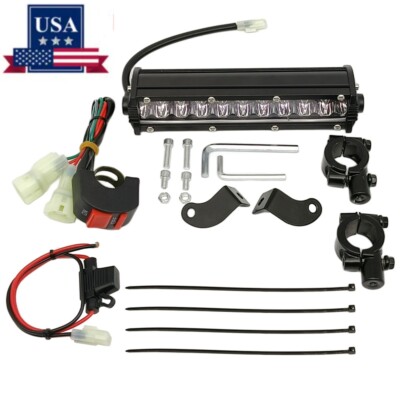 Universal ATV 7/8'' Handlebars Led Headlight Light Bar Lighting Kit Plug&Play