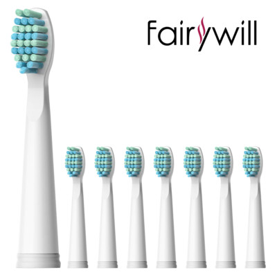 Fairywill 8Pcs Soft Replacement Heads for Sonic Toothbrush FW-508 507 917 659
