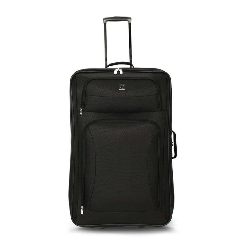 28" 2-Wheel Upright Luggage, Black