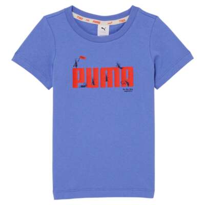 

Футболка Puma Tiny X Graphic с круглым вырезом и короткими рукавами, молодежные синие повседневные топы для мальчиков 5, Синий, Puma Tiny X Graphic Crew Neck Short Sleeve T-Shirt Youth