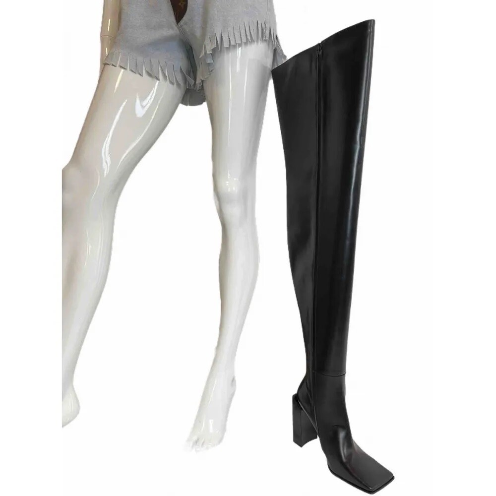 Balenciaga Quadro square-toe leather boots | eBay