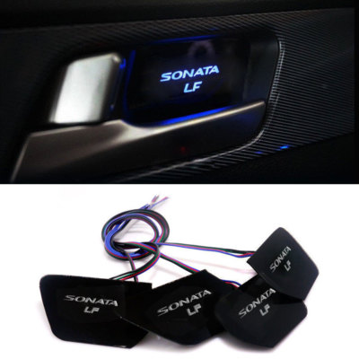 Blue LED Inner Door Catch Handle Plate Panel 4EA For HYUNDAI 2011-14 Sonata i45