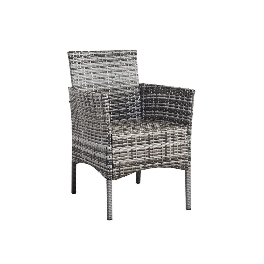 4 piece Rattan Garden Furniture Set Chair Mixgrey Wicker w/ Cushion