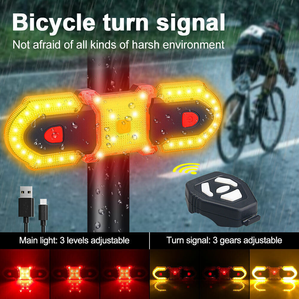 Bike Turn Signals Light Bicycle Front or Rear Indicator w/Smart Wireless Remote