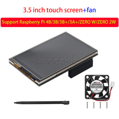 3.5Inch Touch Screen 125MHz SPI LCD Display Fan For Raspberry Pi 4B/3B/Zero W US