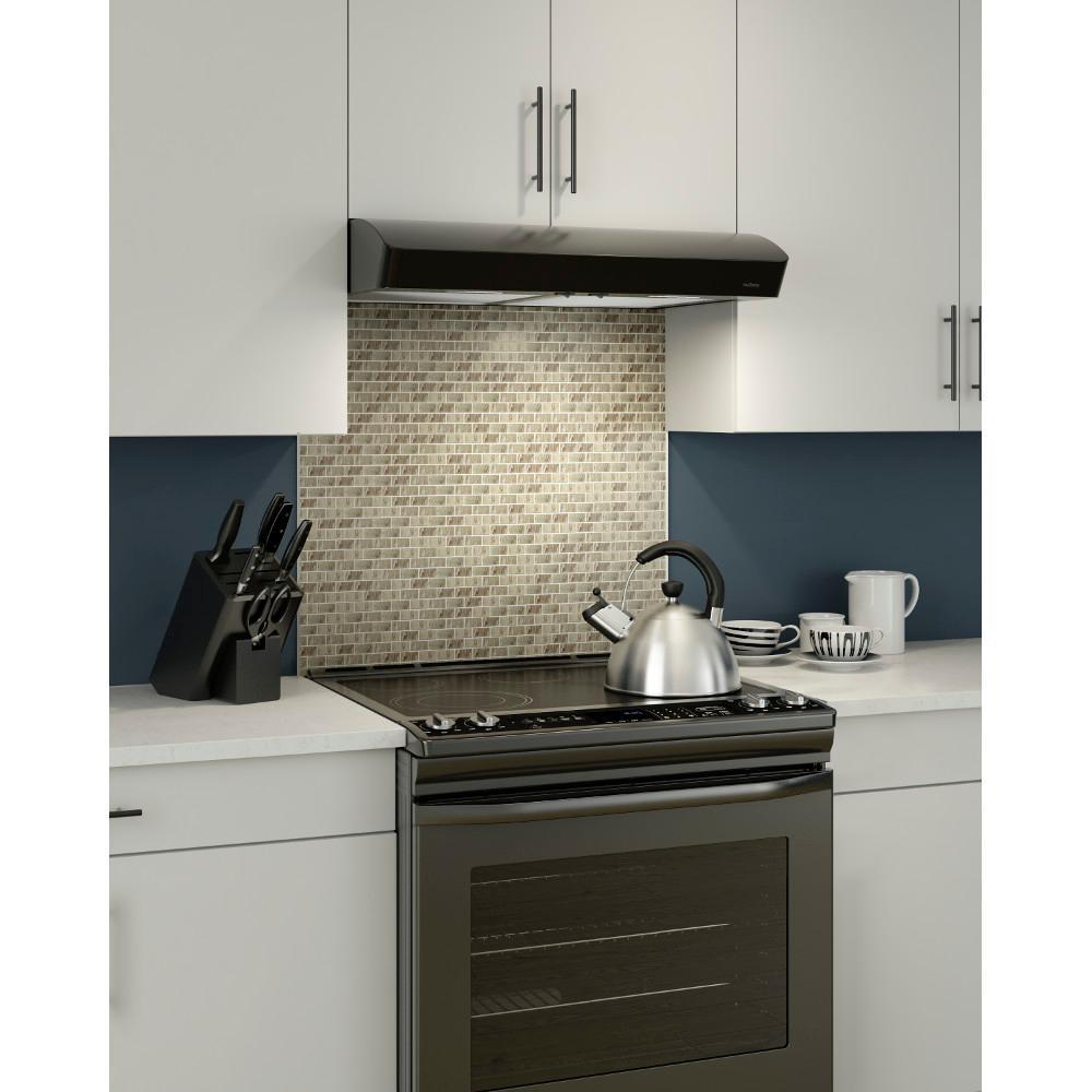 ??NuTone Mantra 36 inch LED Convertible Range Hood Black Under Cabinet Rocker