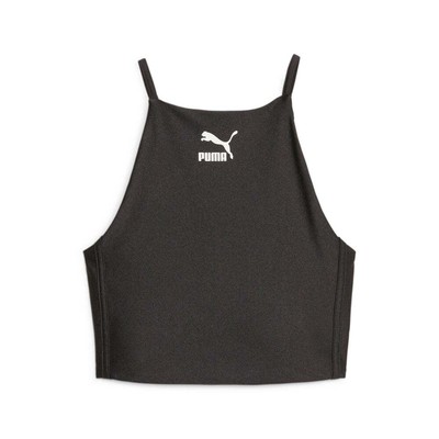 

Женский укороченный топ с блестящим круглым вырезом Puma T7, размер , повседневный спортивный, 62146201, Черный