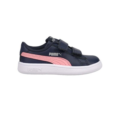 

Puma Smash V2 Slip On Toddler Girls Синие кроссовки Повседневная обувь 365174-32, Синий, Puma Smash V2 Slip On Toddler