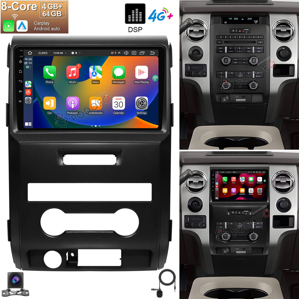 4 + 64G для Ford F150 F-150 2009-2014 Carplay Android 13 Автомобильный стерео радио NAVI GPS