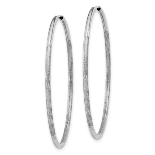 Pre-owned Goldia 14k White Gold 1.5mm Diamond-cut Endless Hoop Earrings