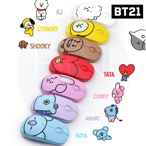 BTS BT21 Official Authentic Goods Wireless Silent Mouse