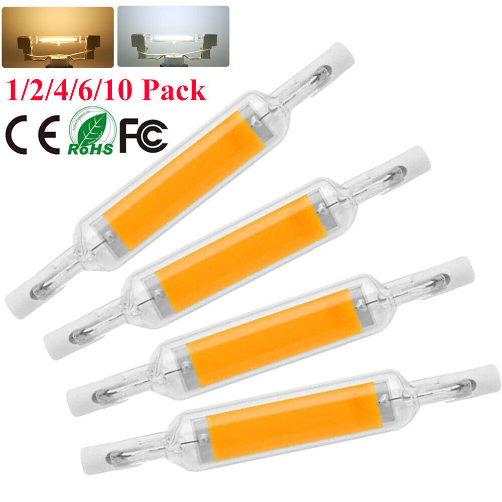 R7s LED Glass Tube Light Bulb Dimmable COB Bulb 78mm 118mm Replace Halogen Lamp