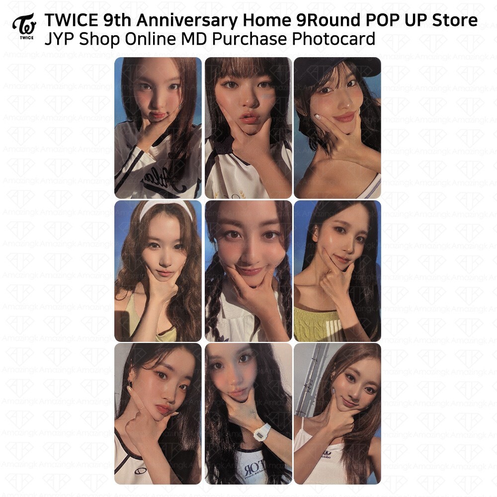 TWICE HOME9ROUND popup ベースボール ９枚セット トレカ TWICE 9th Anniversary Home9Round Pop Up Store JYP Shop MD