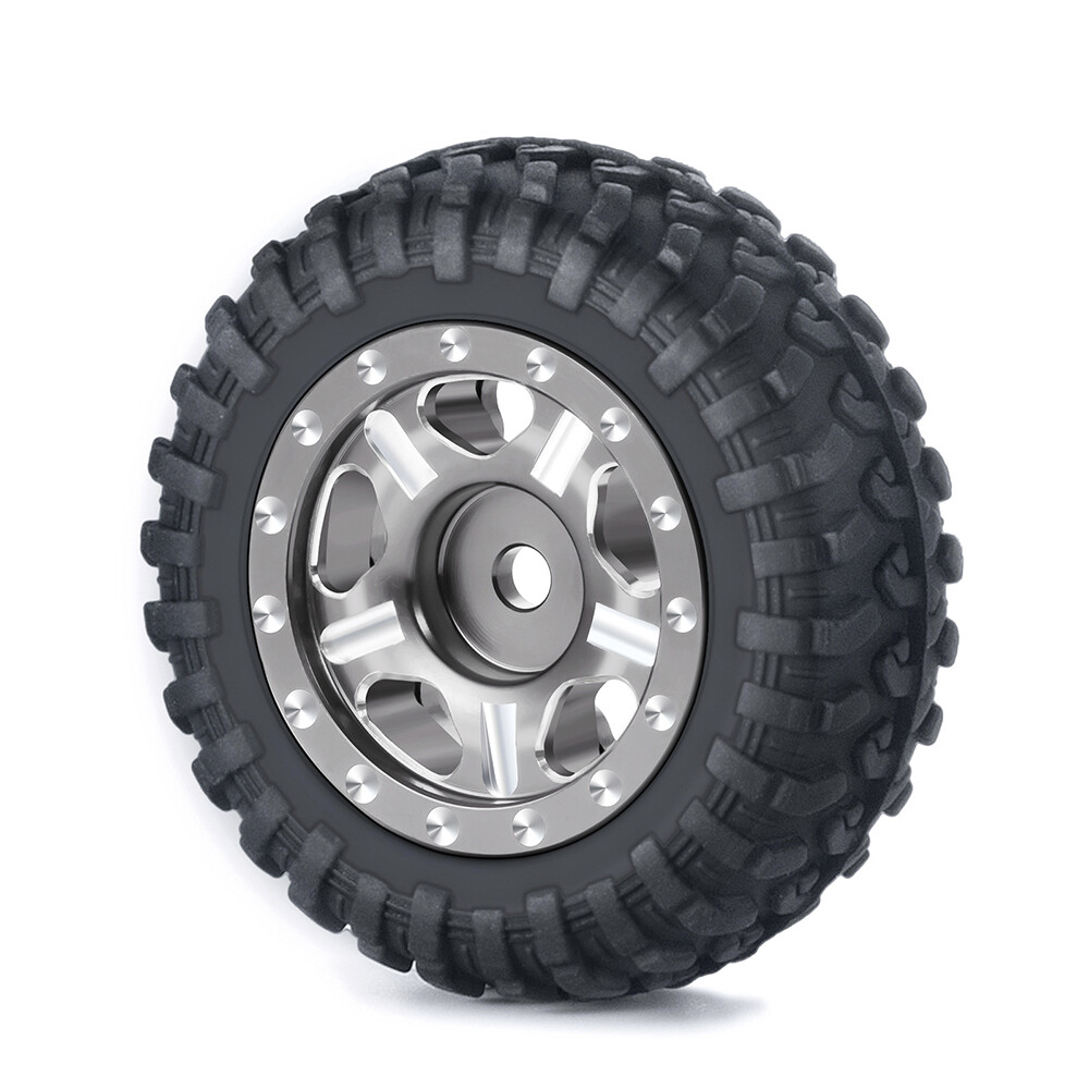 FLYXM 4PCS Wheel Rims Tires Kit For RC Kyosho MINI-Z 4x4 1/18 Jimny 1/24 SCX24