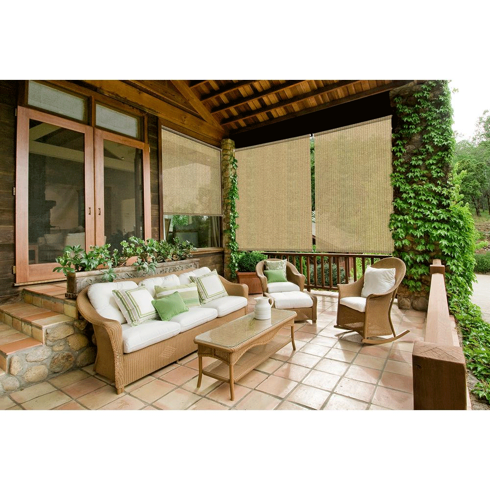 Cordless Outdoor Roller Shade Exterior Roll Up Blind 90 Uv Block