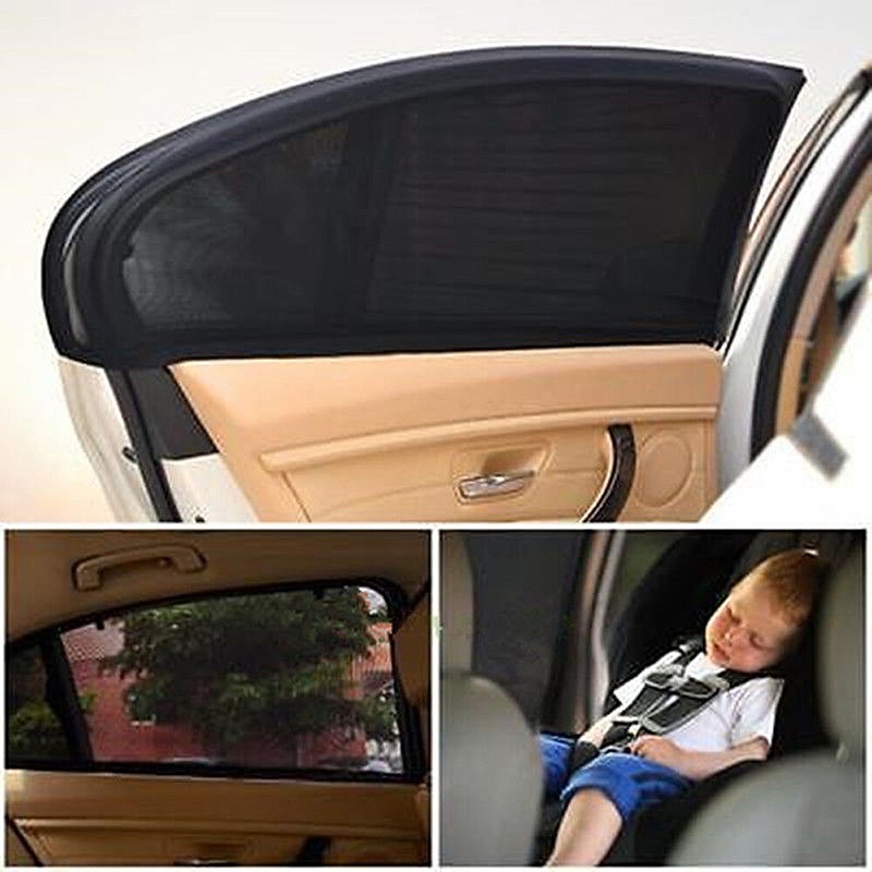 2x Uv Protection Car Sun Shade Curtains For Rear Side Window