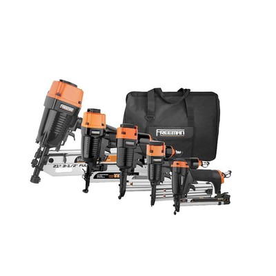 Freeman Pneumatic Finishing Nailer Combo Kit Framing Stapler Fastener Bag 5 pc