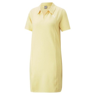

Puma Her Short Sleeve Polo Dress Womens Beige Casual 67311642, Бежевый