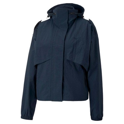 

Puma Inland Short Woven Full Zip Jacket Женская повседневная спортивная верхняя одежда размера, Синий, Puma Inland Short Woven Full Zip Jacket