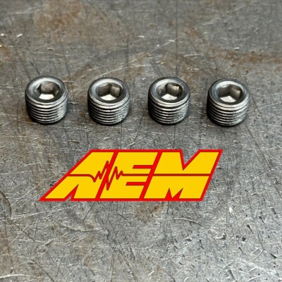 AEM 1/8'' NPT Plug Pipe Fitting Counter sunk Thread Internal Hex Male Pipe (4)