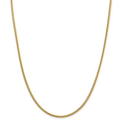 Pre-owned Superdealsforeverything Real 14kt Yellow Gold 2.35mm Semi-solid 3-wire Wheat Chain; 24 Inch