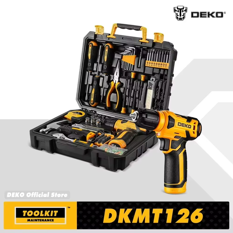 126Pcs Power Tool Combo Kits with 8V Cordless Drill,10MM 3/8'' Keyless Chuck,Pro