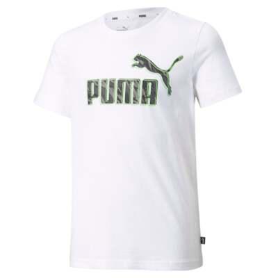 

Puma Graphic Crew Neck Short Sleeve TShirt Youth Boys White Casual 589357-02, Белый, Puma Graphic Crew Neck Short Sleeve TShirt Youth