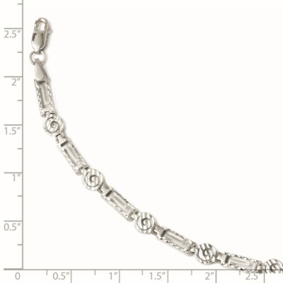 Pre-owned Superdealsforeverything Real 14kt White Gold Diamond Cut Chain Bracelet; 7 Inch; Lobster Clasp