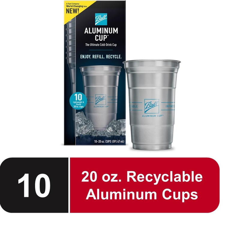 , Disposable Recyclable Cold-Drink Cups, 20 Oz. Cups, Silver,