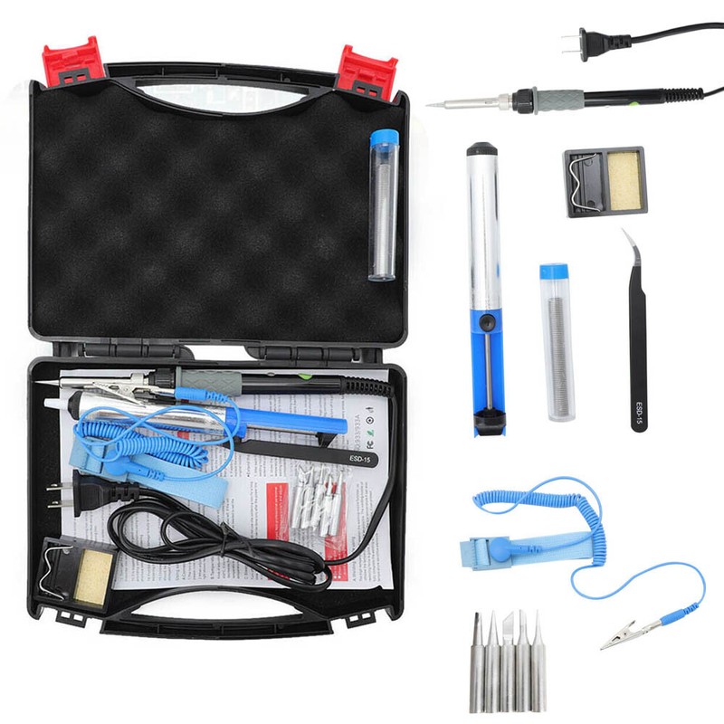 Gun Adjustable Temperature 60w Welding Set Tool Kit 110v