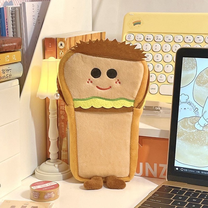 Hamburger Shaped Large Capacity Pen Storage Pen Bag Pencil Case Stationery Bag