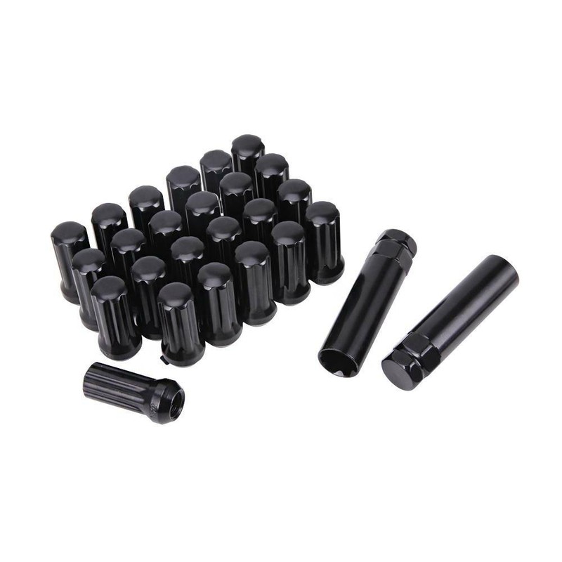 For Ford Raptor 24Pc Black Spline Lug Nuts 14x2.0 W/ 2 Keys F150 6 X 135 Trucks eBay