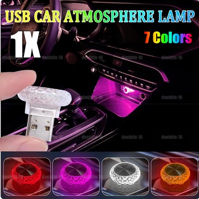 Mini LED USB Car Interior Neon Atmosphere Light Ambient Lamp Bulb Accessories