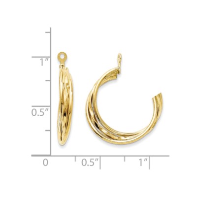 Pre-owned Superdealsforeverything Real 14kt Yellow Gold Polished Hoop Earring Jackets