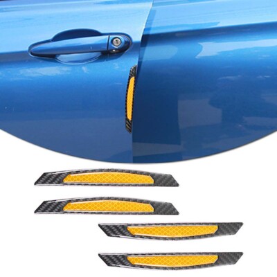 Yellow Reflective Carbon Fiber Auto Car Side Door Edge Protector Guard Sticker