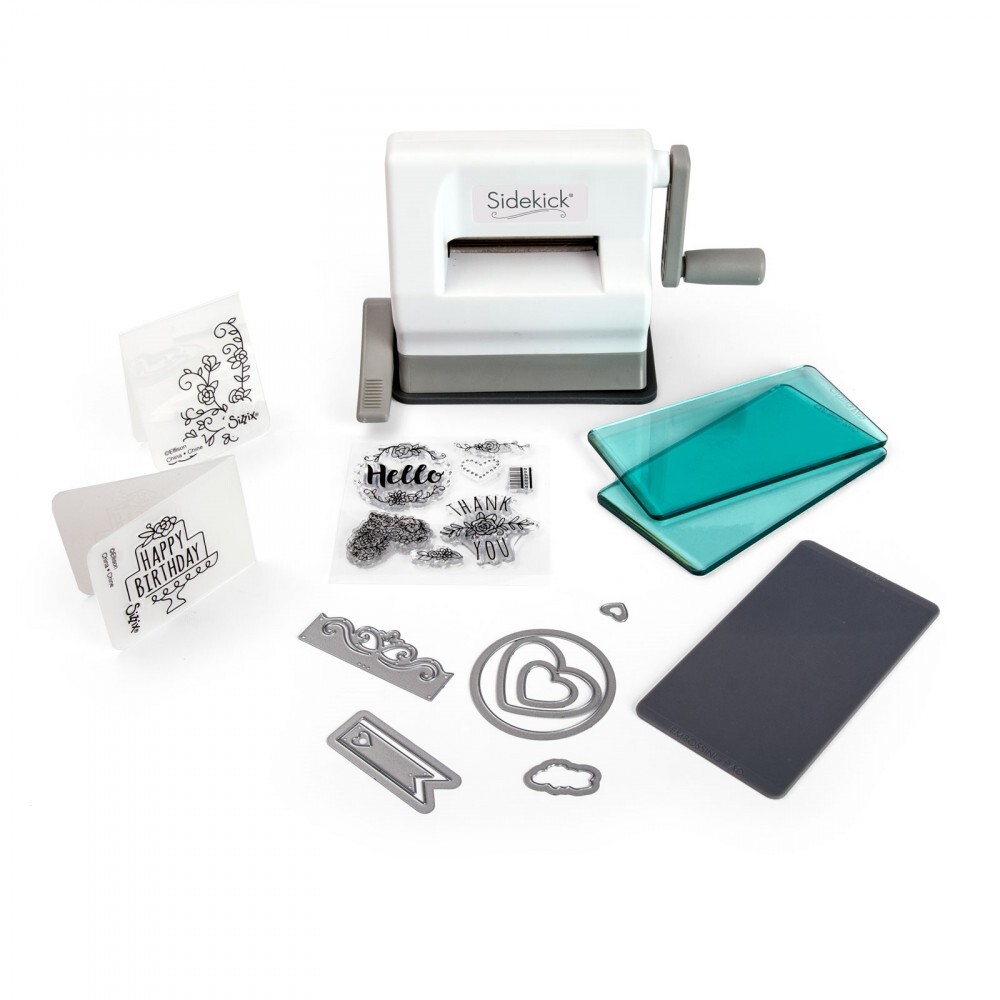 Sizzix Sidekick Starter Kit Stanz- und Prägemaschine (White & Gray)