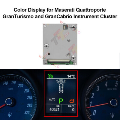Color Display For Maserati Quattroporte GranTurismo and GranCabrio Speedometer