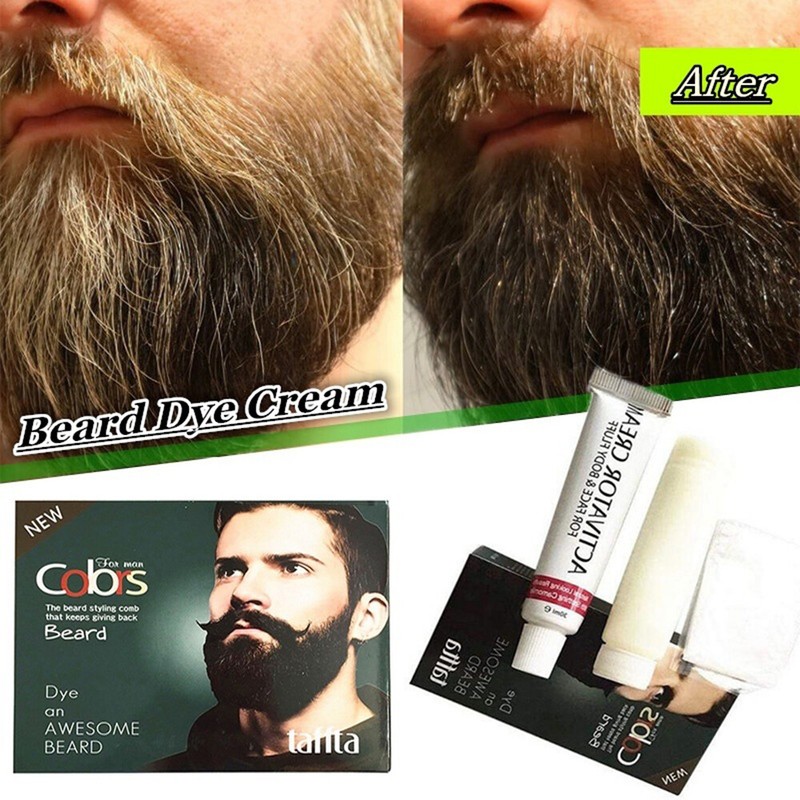 Black Tint Cool Mustache Men Beard Hair Coloring Modelling Tool