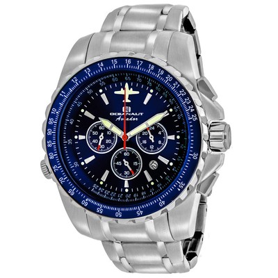 Pre-owned Oceanaut Mens Aviador Pilot Blue Dial Watch - Oc0114